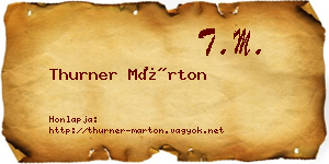 Thurner Márton névjegykártya
